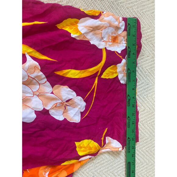 Vintage Women Size Medium To Large Y2K Floral Wrap Midi Skirt Tropical - Picture 8 of 10